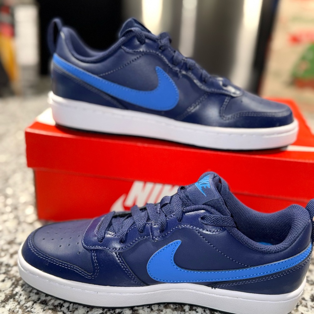 Nike Court Borough Low 2 sneakers midnight navy and imperial blue Size 5.5Y NIB